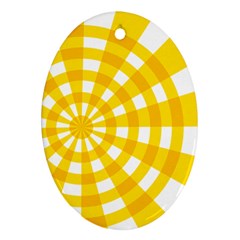 Weaving Hole Yellow Circle Oval Ornament (two Sides) by Alisyart