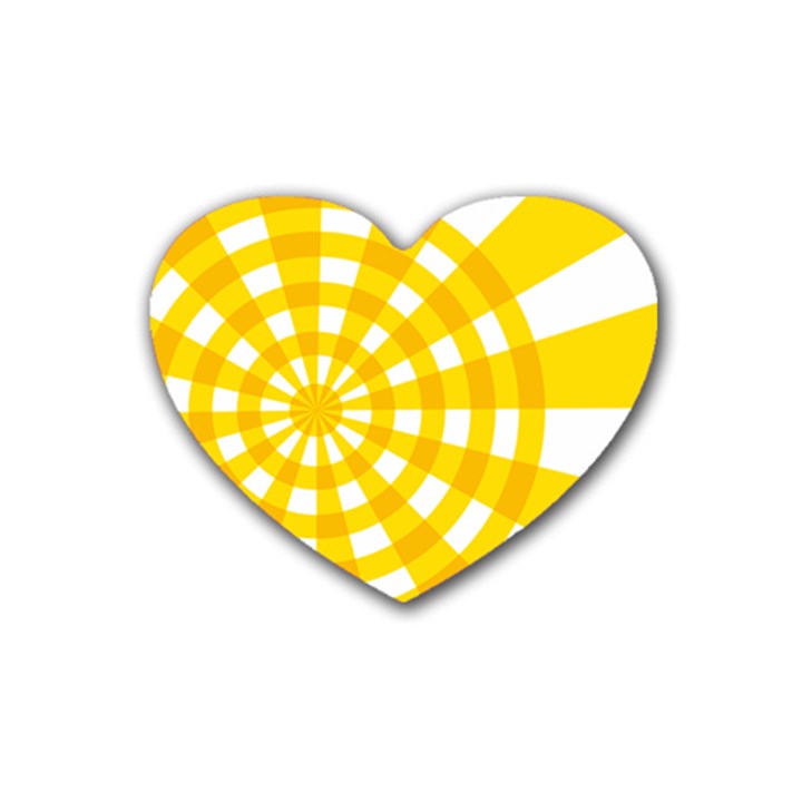 Weaving Hole Yellow Circle Heart Coaster (4 pack) 