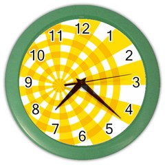 Weaving Hole Yellow Circle Color Wall Clocks by Alisyart