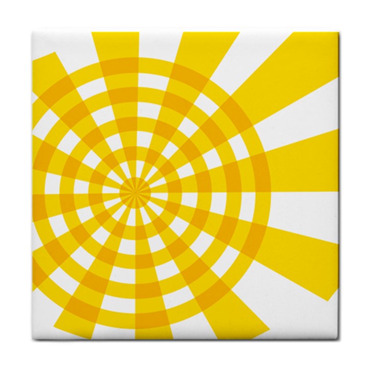 Weaving Hole Yellow Circle Face Towel