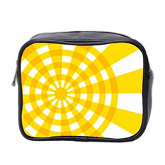 Weaving Hole Yellow Circle Mini Toiletries Bag 2-side