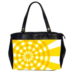 Weaving Hole Yellow Circle Office Handbags (2 Sides) 