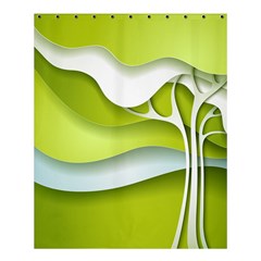 Tree Wood  White Green Shower Curtain 60  X 72  (medium)  by Alisyart