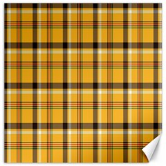 Plaid Yellow Line Canvas 20  X 20  