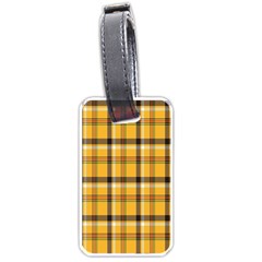 Plaid Yellow Line Luggage Tags (two Sides)
