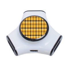 Plaid Yellow Line 3-port Usb Hub