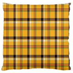 Plaid Yellow Line Large Cushion Case (two Sides)