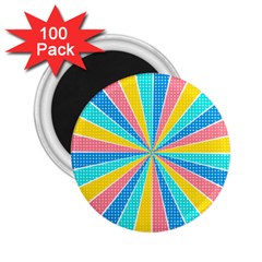 Rhythm Heaven Megamix Circle Star Rainbow Color 2 25  Magnets (100 Pack)  by Alisyart