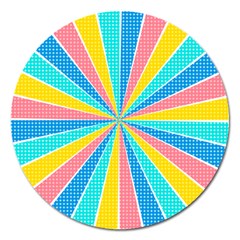 Rhythm Heaven Megamix Circle Star Rainbow Color Magnet 5  (round)