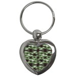 Stripes Camo Pattern Print Key Chains (Heart)  Front