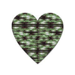 Stripes Camo Pattern Print Heart Magnet by dflcprints