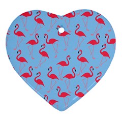 Flamingo Pattern Heart Ornament (two Sides) by Valentinaart