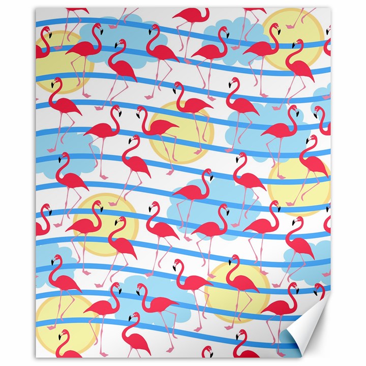 Flamingo pattern Canvas 8  x 10 