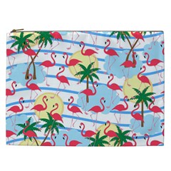 Flamingo Pattern Cosmetic Bag (xxl)  by Valentinaart