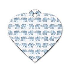 Indian Elephant  Dog Tag Heart (two Sides) by Valentinaart