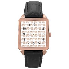 Indian Elephant Rose Gold Leather Watch  by Valentinaart