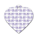 Indian elephant pattern Dog Tag Heart (Two Sides) Front