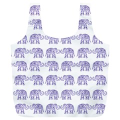 Indian Elephant Pattern Full Print Recycle Bags (l)  by Valentinaart