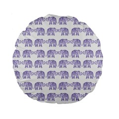 Indian elephant pattern Standard 15  Premium Flano Round Cushions