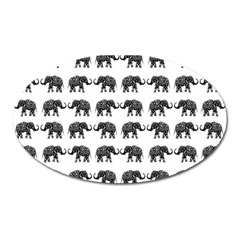 Indian Elephant Pattern Oval Magnet by Valentinaart