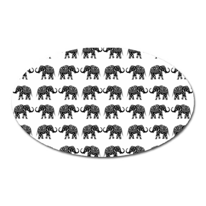 Indian elephant pattern Oval Magnet