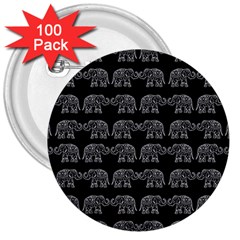 Indian Elephant Pattern 3  Buttons (100 Pack) 