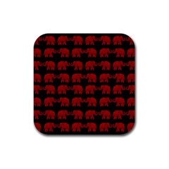 Indian Elephant Pattern Rubber Coaster (square)  by Valentinaart