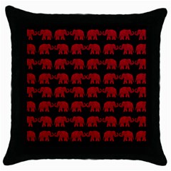 Indian Elephant Pattern Throw Pillow Case (black) by Valentinaart