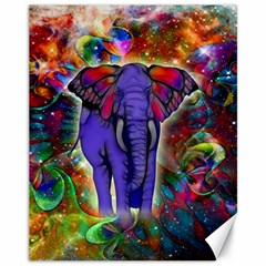 Abstract Elephant With Butterfly Ears Colorful Galaxy Canvas 11  X 14   by EDDArt