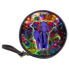 Abstract Elephant With Butterfly Ears Colorful Galaxy Classic 20-cd Wallets by EDDArt