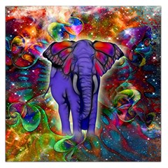 Abstract Elephant With Butterfly Ears Colorful Galaxy Large Satin Scarf (square) by EDDArt
