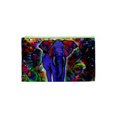 Abstract Elephant With Butterfly Ears Colorful Galaxy Cosmetic Bag (xs) by EDDArt