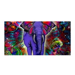 Abstract Elephant With Butterfly Ears Colorful Galaxy Satin Wrap by EDDArt