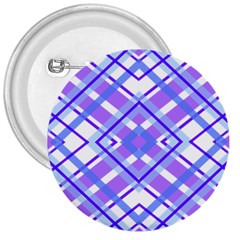 Geometric Plaid Pale Purple Blue 3  Buttons