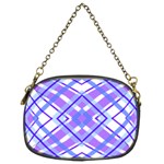 Geometric Plaid Pale Purple Blue Chain Purses (Two Sides)  Front