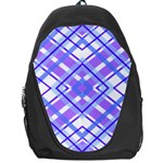 Geometric Plaid Pale Purple Blue Backpack Bag Front