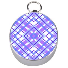 Geometric Plaid Pale Purple Blue Silver Compasses