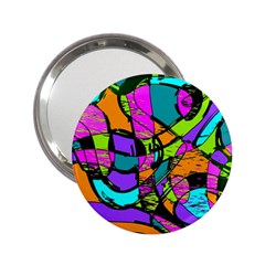 Abstract Art Squiggly Loops Multicolored 2 25  Handbag Mirrors by EDDArt