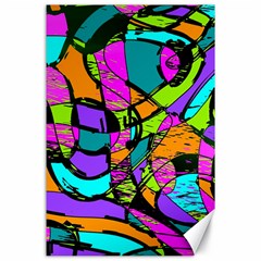 Abstract Art Squiggly Loops Multicolored Canvas 24  X 36  by EDDArt