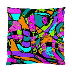 Abstract Art Squiggly Loops Multicolored Standard Cushion Case (one Side) by EDDArt