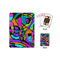 Abstract Art Squiggly Loops Multicolored Playing Cards (mini)  by EDDArt