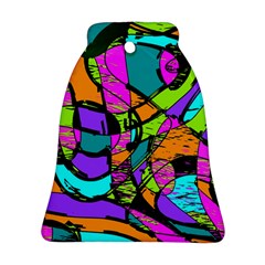 Abstract Art Squiggly Loops Multicolored Ornament (bell) by EDDArt