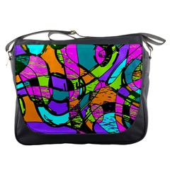 Abstract Art Squiggly Loops Multicolored Messenger Bags by EDDArt