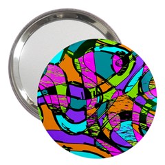 Abstract Art Squiggly Loops Multicolored 3  Handbag Mirrors by EDDArt
