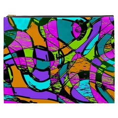 Abstract Art Squiggly Loops Multicolored Cosmetic Bag (xxxl)  by EDDArt