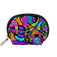 Abstract Art Squiggly Loops Multicolored Accessory Pouches (small)  by EDDArt