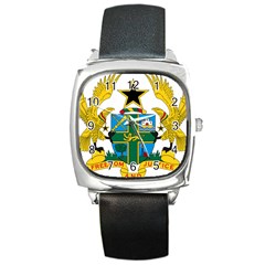 National Seal Of Ghana Square Metal Watch by abbeyz71