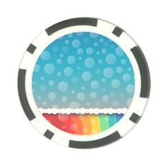 Rainbow Background Border Colorful Poker Chip Card Guard