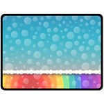 Rainbow Background Border Colorful Fleece Blanket (Large)  80 x60  Blanket Front