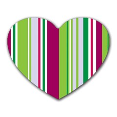 Beautiful Multi Colored Bright Stripes Pattern Wallpaper Background Heart Mousepads by Amaryn4rt